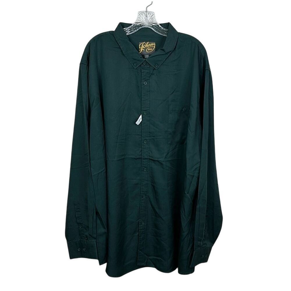 Johnny Bigg Men’s 4XL Big & Tall Lincoln Lyocell Button Down Shirt Pine Green